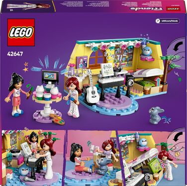 Кімната Пейслі LEGO Friends - Іграшка для рольових ігор - Подарунок для дівчаток віком від 6 років - Набір з 2 мініфігурками, фігуркою кролика та гітарою - Креативний ігровий набір для дітей 42647