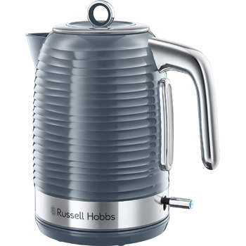 Чайник Russell Hobbs 1,7 л, 2400 Вт Inspire сірий з високоякісною глянцевою структурою (функція швидкого закипання, знімний фільтр