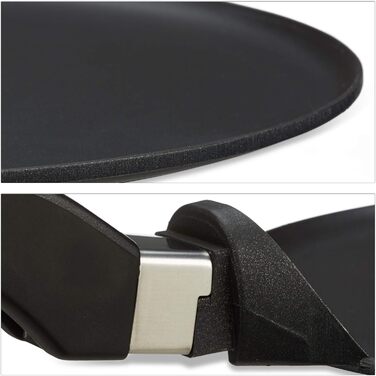 Сковорода Relaxdays Crpes литий алюміній 25 см, чавунна сковорода з антипригарним покриттям для млинців, легко чиститься, дуже плоска, чорна