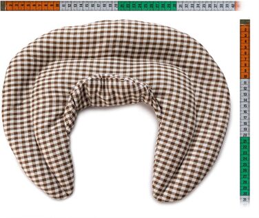 Подушка для шиї зі стійкою, коричнево-біла - подушка зі спельти - подушка для шиї, тепла подушка - подушка зі зерна спельти для шиї та плечей