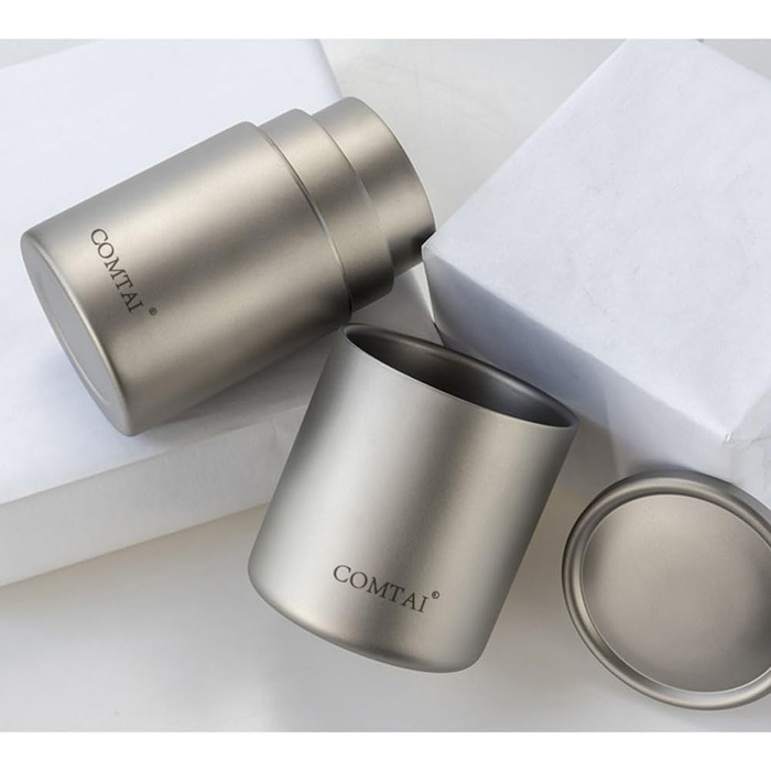 Титанова кружка з подвійними стінками для використання на природі, титанова чашка для води, кружка для кави/чаю з кришкою, для дому, використання на природі, кемпінгу, посуду для активного відпочинку, 300 мл