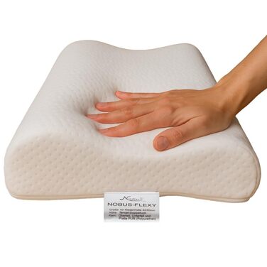Подушка для шиї BCS Home&Sleep, ортопедична подушка, регульована по висоті 50x30 см, від болю та напруги в шиї, чохол з тенселу, який можна прати та дихає