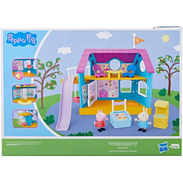 Іграшка для дошкільнят Peppa Pig Hasbro Kids Clubhouse зі звуковими ефектами, що включає 2 фігурки та 7 аксесуарів, вік 3.