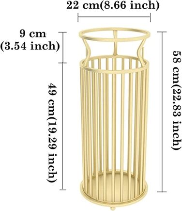 Підставка для парасольок Золота металева підставка для парасольок, прикраса входу в кафе готелю Підставка для парасольок з 4 гачками, відро для зберігання парасольки Cane Cue (колір золото)