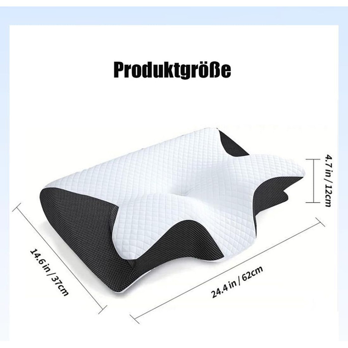 Оригінальна подушка для терапії шиї Pillow Daddy, подушка для сну Pillow Daddy, ергономічна подушка Lunava Comfort для сну на боці, спині та животі, допомагає краще спати (чорна)