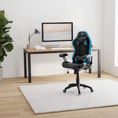 Ігрове крісло ELITE Pulse для дітей Ергономічне офісне крісло - Робоче крісло - Крісло керівника - Крісло - Гоночне ігрове крісло - Ігрове крісло - Обертове крісло - Крісло - Штучна шкіра (чорний/синій)