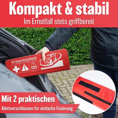 Автомобільна комбінована сумка HELDENWERK (3 в 1) відповідно до чинного стандарту 2024 - Вкл. попереджувальний трикутник, попередж