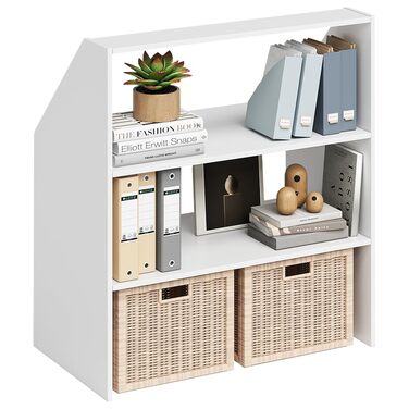 Полиця Bellamio Aland з похилою стелею білого кольору відкрита шафа з похилою стелею та 3 відділеннями книжкова шафа/шафа компактне сховище для похилих стін нішева шафа 100x90x50 (ВxШxГ) біла, 3 відкриті відділення