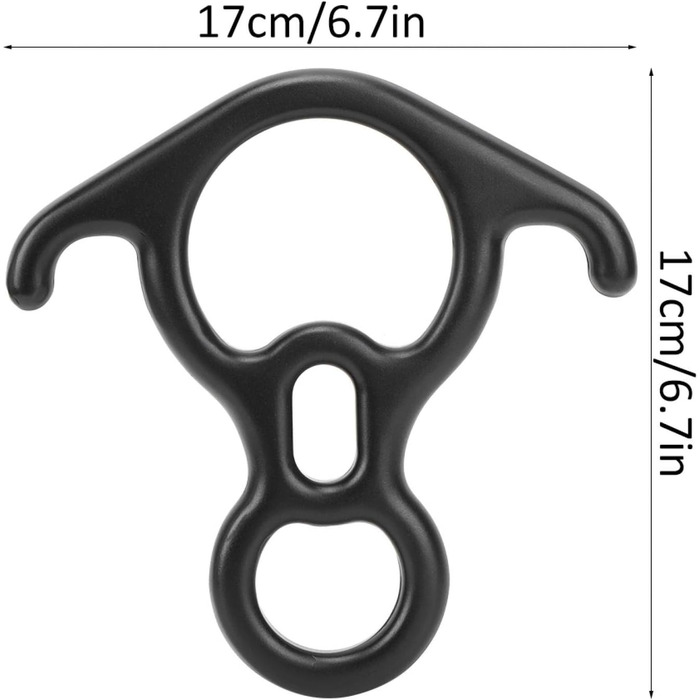 Спускний пристрій Alomejor 50KN для скелелазіння, спуску з гірки, рятувального верстату, восьмикільцевого верстату, великого розміру, для страховки та спуску з вигнутими вухами, для скелелазних рам Peak