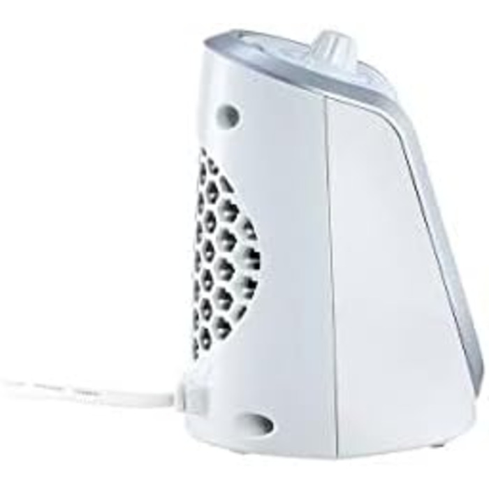 Керамічний вентилятор-обігрівач EWT DDF 250 Вт, компактний настільний пристрій з USB-портом та термостатом, функцією заряджання смартфона, обігрівач зі світлодіодним підсвічуванням, плавне регулювання потужності, 250 Вт, білий