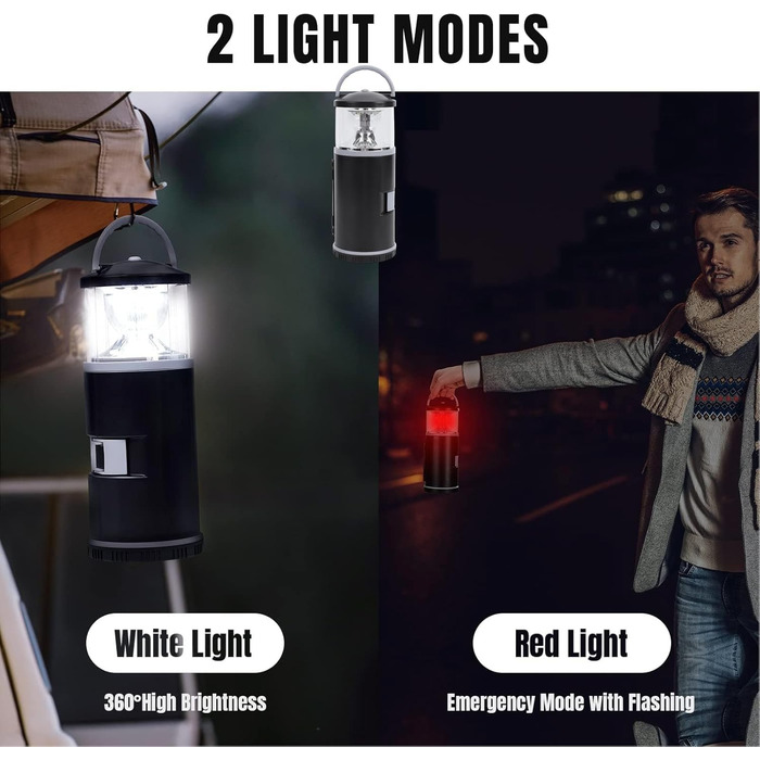 Світлодіодний кемпінговий ліхтар Cocoarm з набором інструментів, освітлення на 360 градусів, аварійний червоний сигнальний ліхтар, портативний, для кемпінгу та риболовлі