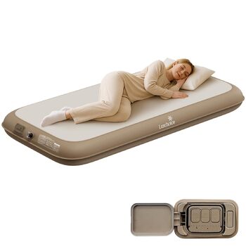 Самонадувальний надувний матрац для 1 особи з портативним насосом. Надувається всього за 2 хвилини та має м&39який матовий верх. Надувний матрац для кемпінгу та використання гостями. 20010020 см, макс. 500 кг. 1 особа.