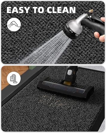 Килимок для вулиці COLOR&GEOMETRY брудозахисний килимок для використання всередині та зовні приміщень, стійкий до атмосферних впливів, міцний, миється ефективний брудозахисний килимок для вхідних дверей, входу, патіо, саду, темно-сірий 691 см (прямокутний