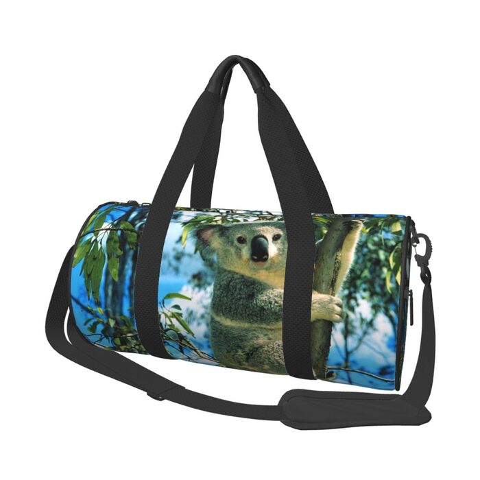 Спортивна сумка, дорожня сумка, принт Ведмідь, малюнок Коала, сумка для подорожей на ніч, Чорний колір, універсальний розмір, дорожня сумка
