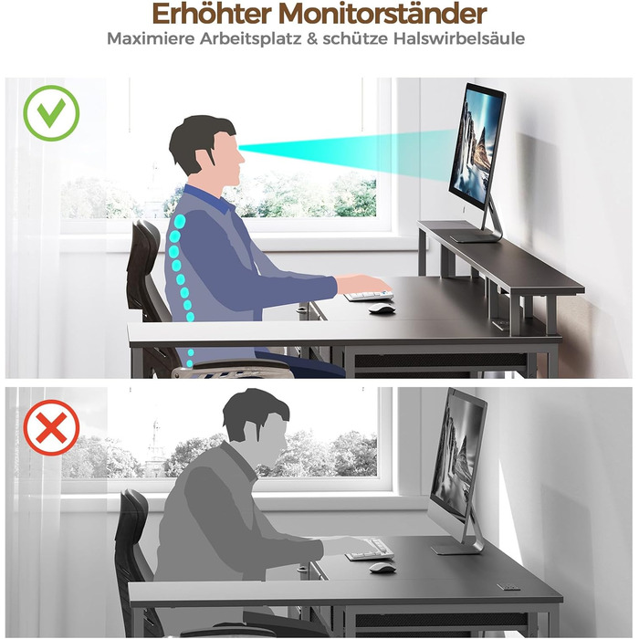 Г-подібний письмовий стіл на сім столів, комп&39ютерний стіл з розеткою, підставкою для світлодіодного освітлення та монітора, кутовий стіл з висувними шухлядами, ідеально підходить для спальні, офісу, вітальні, чорний