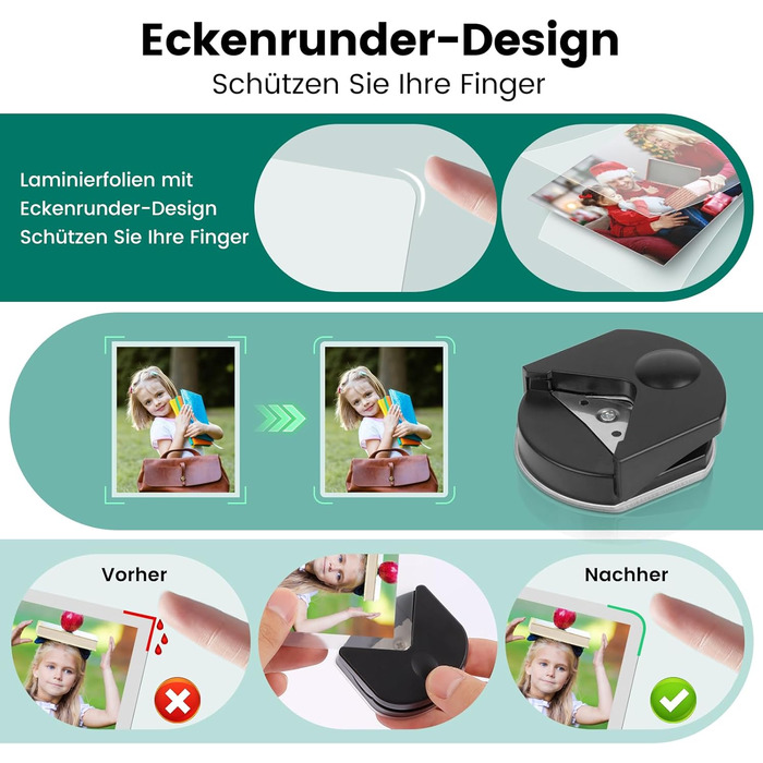 Ламінатор, ламінатор A3 з вбудованим різаком, швидкий нагрів, холодне та гаряче ламінування з 50 пакетами для ламінування, ламінатор для дому та офісу (ламінатор A3 50 пакетів)