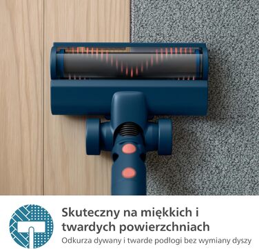 Акумуляторний пилосос Philips серії 5000, для м'яких і твердих підлог, дерев'яних підлог, міні-турбощітка для шерсті домашніх твар