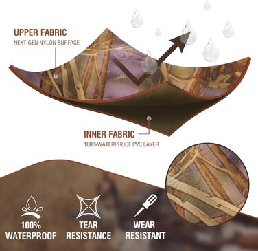 Чоловічі водонепроникні вейдерси, рибальські штани з нейлону/ПВХ з чобітьми, дихаючі вейдерси для риболовлі, полювання, миття автомобіля, фермерства, садівництва, водних видів спорту та активного відпочинку, розмір 40, камуфляж