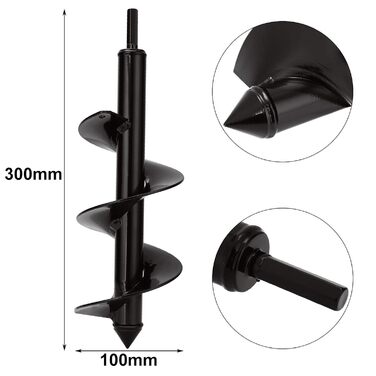 Бур для свердла, саду, дрелі, Ø 100 мм рукавички, садовий бур для дрелі, практичний інструмент для посадки квітів, рослин, дерев та кущів