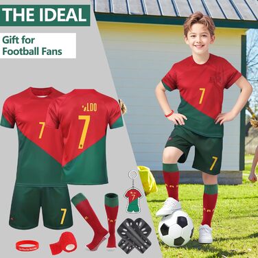 Дитяча футбольна майка yumcute, домашня майка, футбольні шкарпетки для хлопчиків, футбольна майка, дитячі футбольні шкарпетки, футбольні м&39ячі, майка, брелок, браслет та пов&39язка 7, домашня футбольна майка, 8-9 років