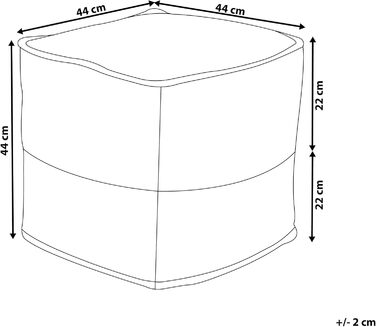 Beliani Boho Pouf Cotton and Jute Square Beige Kirama, Beliani Boho Pouf Cotton and Jute Square Beige Kirama