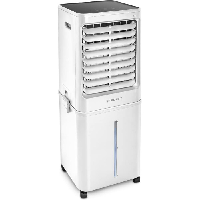 Мобільний повітроохолоджувач TROTEC Aircooler PAE 81, повітроохолоджувач 4 в 1, зволожувач, очищувач повітря та вентилятор, бак 60 л, продуктивність випаровування 2,8 л/год, 4 швидкості вентилятора, таймер, нічний режим