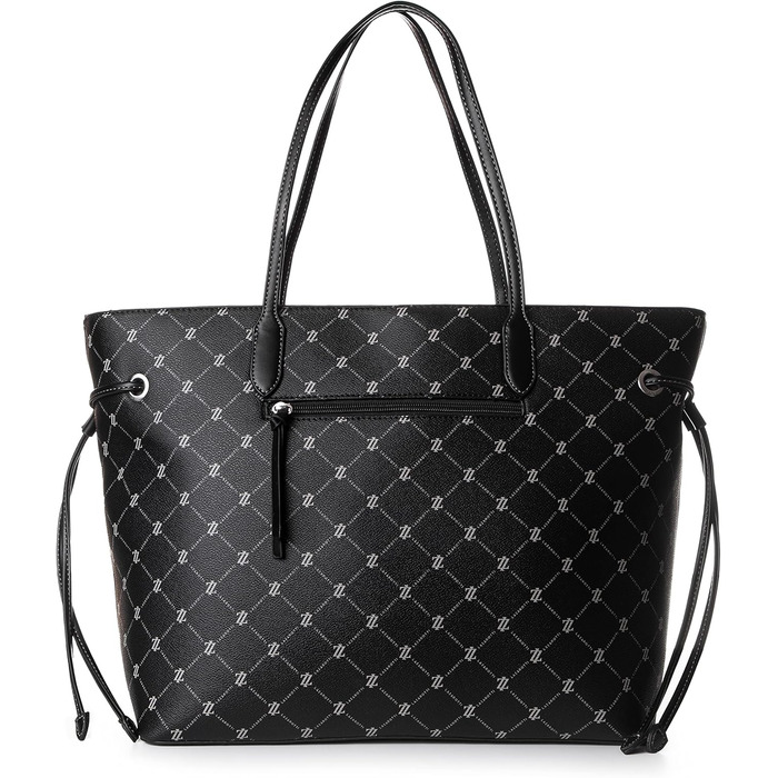 Сумка для покупок жіноча сумка з бічними шнурками сумка через плече XXL 37.5 см чорна