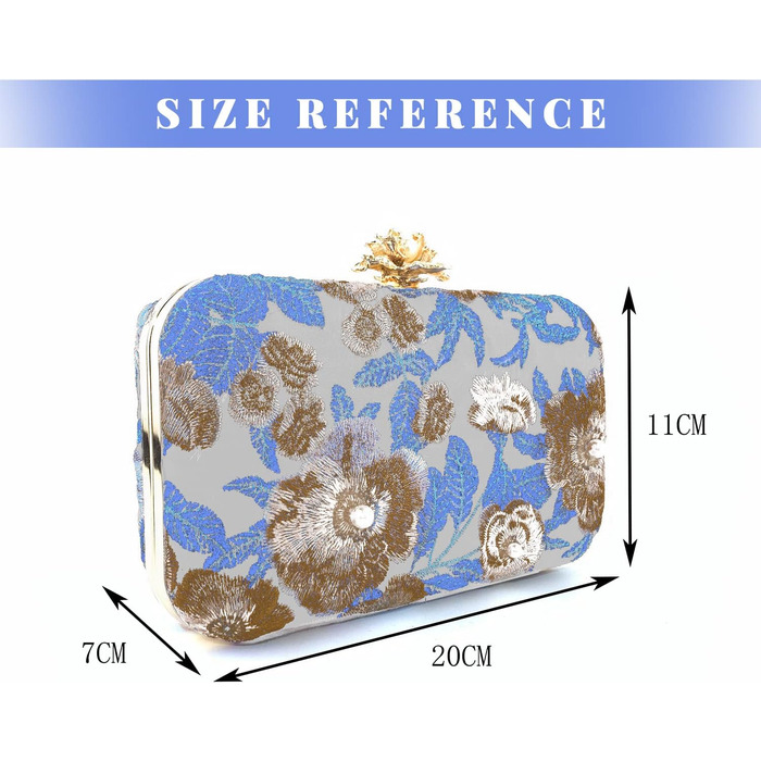 Клатч вишитий з перлами, вечірня сумочка у вінтажному стилі для урочистих подій, весілля, світло-блакитний