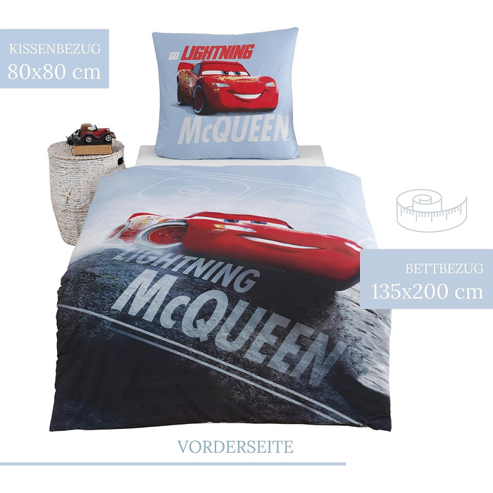 Постільна білизна Cars підковдра 135x200 80x80 - Дитяча постільна білизна для хлопчиків Disney's Cars - 2 шт. и - бавовна