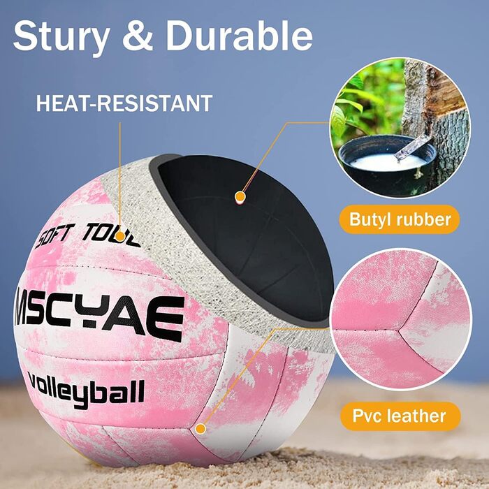 Офіційний розмір 5 волейбольних м&39ячів, пляжні волейбольні м&39ячі для використання в приміщенні/на вулиці, м&39які пляжні волейбольні м&39ячі для пляжу, саду та ванної кімнати, рожевий/білий