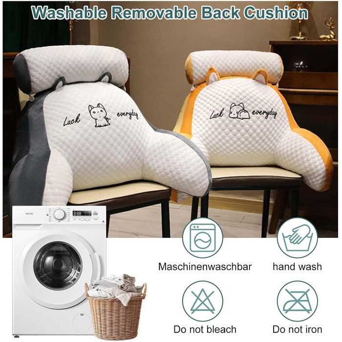 Подушка для читання - Оксамитова подушка для читання, подушка для спини з підлокітниками, ергономічна подушка для ліжка, спинка крісла для ліжка, подушка-подарунок для читання, хаскі, 70 * 50 см