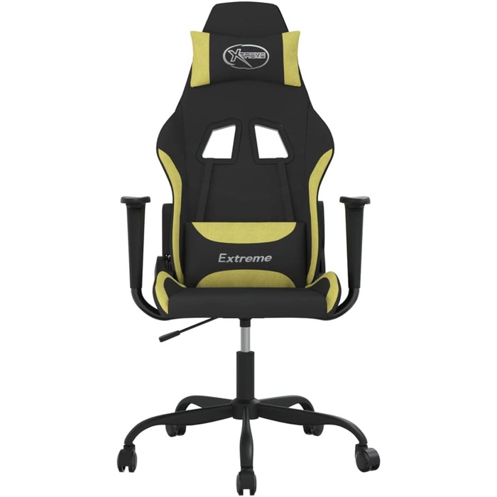 Геймерське крісло, офісне крісло, чорний та світло-зелений, тканина