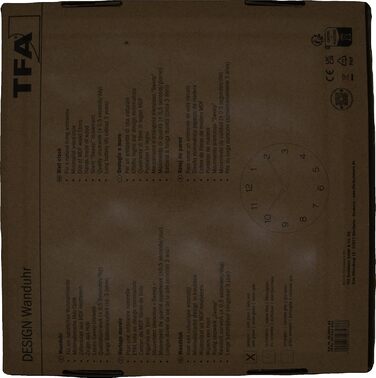 Настінний годинник TFA Dostmann аналог, 60.3054.04, під дерево, кварцовий механізм з тривалим часом автономної роботи, нефритовий