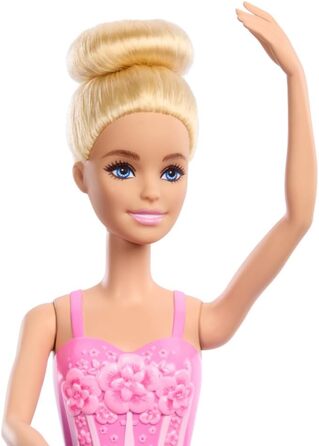 Лялька Barbie Balerina, модна лялька Blonde у фіолетовому кольорі, розтяжна пачка, з балетними ручками та пуантами Ballerina, HRG3