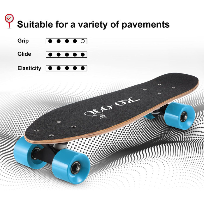 Комплектні скейтборди 22-дюймові міні-крейсерські скейтборди для початківців Діти Хлопчики та дівчатка Дієго Бакен