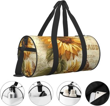 Вінтажна спортивна сумка-мішок з соняшниками для чоловіків та жінок, дорожня сумка, сумка для тренувань