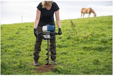 Бензиновий Бур для Землі Бур для Ям, Бур для Стовпів, Садовий Бур Довжина Бура 800 мм Зручний з Двома Ручками Потужність 1450 Вт Максимальний Діаметр Буріння 200 мм В Комплекті Бури 100, 150, 200 мм, 2000
