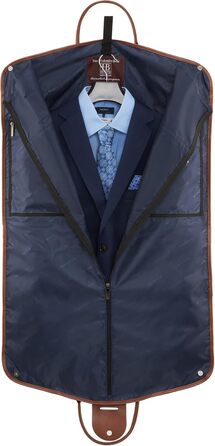 Костюмна сумка - Костюмна сумка для чоловіків та жінок - для 1-2 костюмів, з плечовим ремінцем, кишенею на блискавці - Складана дорожня сумка, сумка для сорочки, захисний чохол - Niles Коричнево-синій темно-синій/коричневий