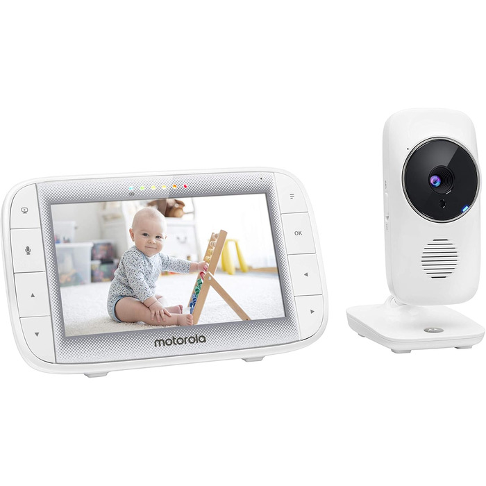 Радіоняня з камерою - екран 5&39 - температура, мікрофон, зум, колискові - білий, 485 -