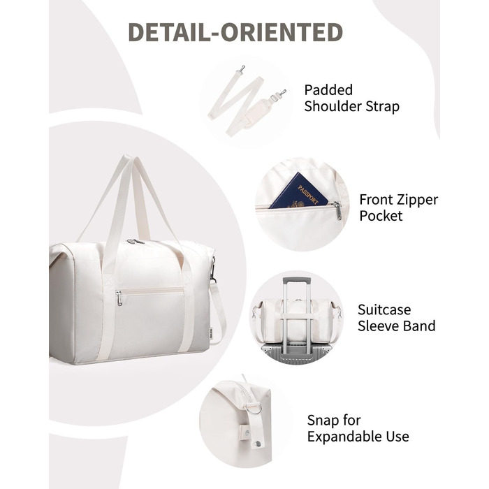 Ручна поклажа Narwey Ryanair 40x30x20 Дорожня сумка Сумка для ручної поклажі Спортивна сумка Водонепроникна сумка для вихідних у спортзал для жінок і чоловіків (бежева) A-beige Ryanair 40x30x20