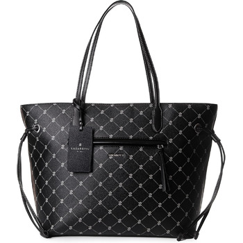 Сумка для покупок жіноча сумка з бічними шнурками сумка через плече XXL 37.5 см чорна