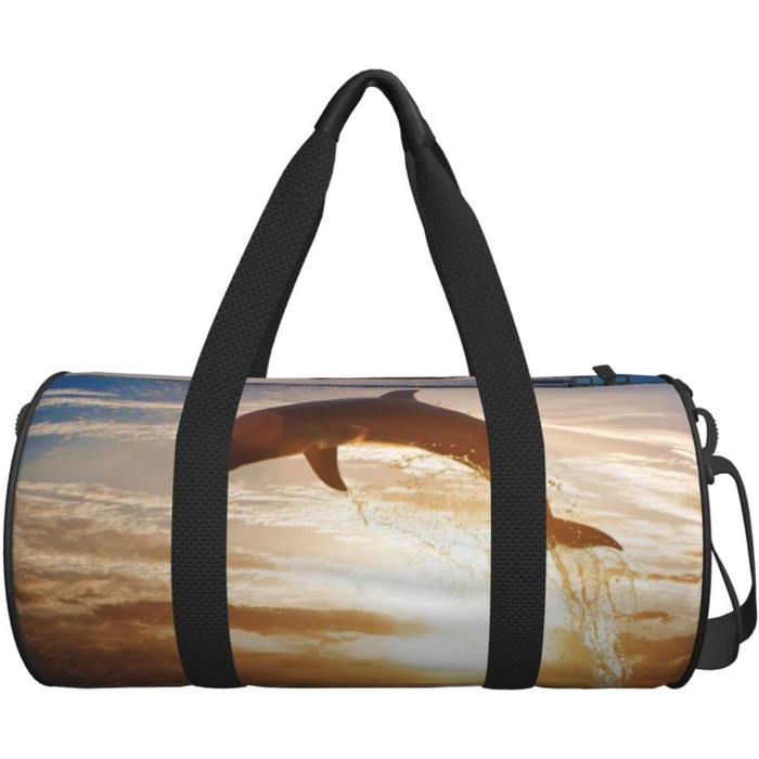 Дорожня сумка-циліндр з кумедним дизайном дельфіна, спортивна сумка для чоловіків та жінок, сумка для пляжу, спортивна сумка