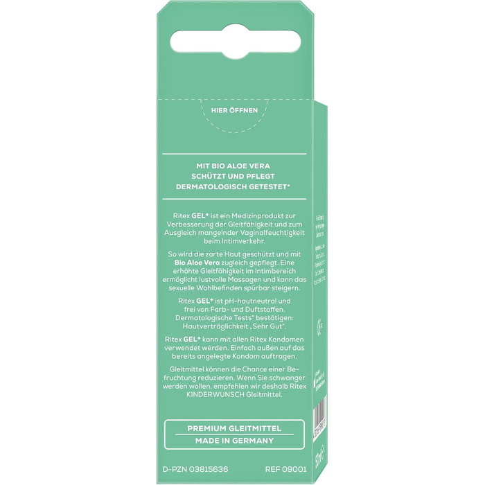 Лубрикант на водній основі Ritex Gel+, з органічним алое вера, 2 x 50 мл