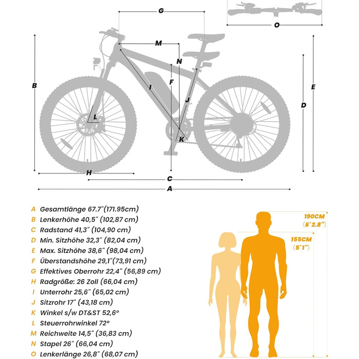 Електровелосипед Touroll U1, 26/29 дюймів, для чоловіків та жінок, зі знімним акумулятором 36 В 13 Аг, двигуном 250 Вт, MTB, гірський електровелосипед з 21 передачею, запас ходу понад 65 км, позашляхові шини CST 26 дюймів