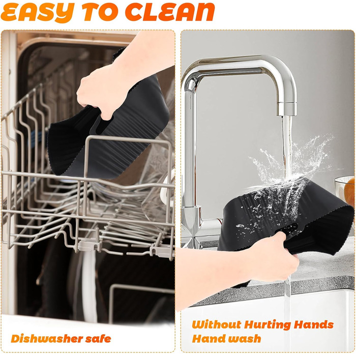 Аксесуари для силіконових форм для фритюрниці Auauraintt 1, багаторазові, для висувного ящика Ninja Foodi Flex 10,4 л AF500EU, силіконовий килимок для фритюрниці гриль рукавички затискачі масляна щітка масло скребок 100 аркушів масляного паперу