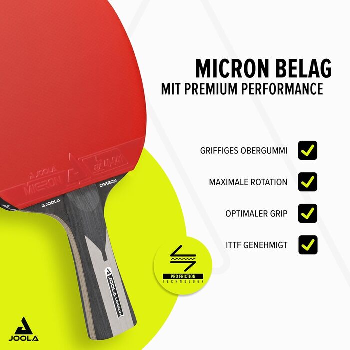 Рата для настільного тенісу JOOLA Carbon Pro, схвалена ITTF, для професійних змагань з настільного тенісу Carbon X Pro Single