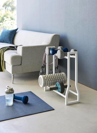 Стійка для гантелей Yamazaki 1963 TOWER, біла, сталь/силікон, 52 x 17 x 54,3 см, біла