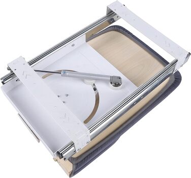 Складана прасувальна дошка, розсувна на 180 прасувальна дошка 80 см, компактна настінна шафа, що економить місце, зі знімним тканинним чохлом, сіра