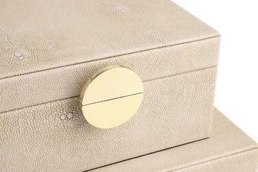 Шкатулки для коштовностей HofferRuffer зі штучної шкіри, декоративні шкатулки для зберігання аксесуарів, органайзер із золотистою фурнітурою, класична веганська шкіра, набір з 2 шт. (світло-сірий)