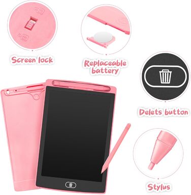 РК-планшет для письма, іграшка для дітей 8,5 дюймів, 2 упаковки дошки для малювання, РК-дошка для письма для дітей, іграшки для ді